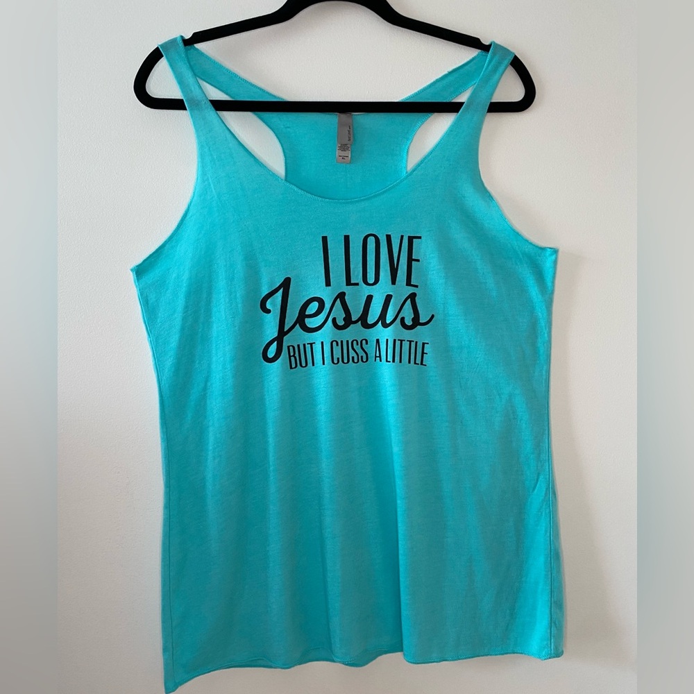 Next Level Apparel Aqua Blue Tank Top -Size XL